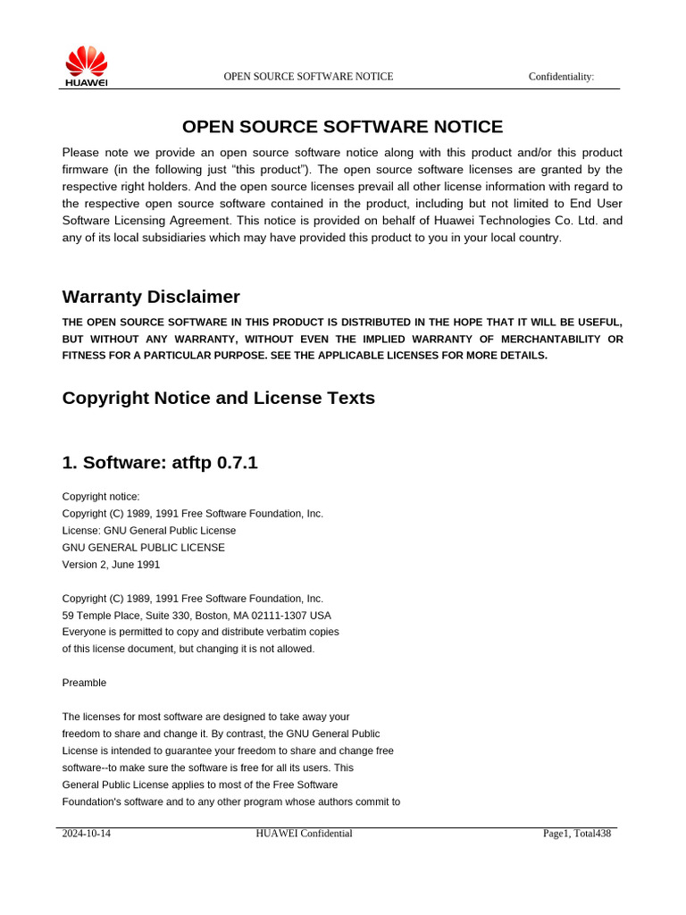 Open Source Software Notice | PDF