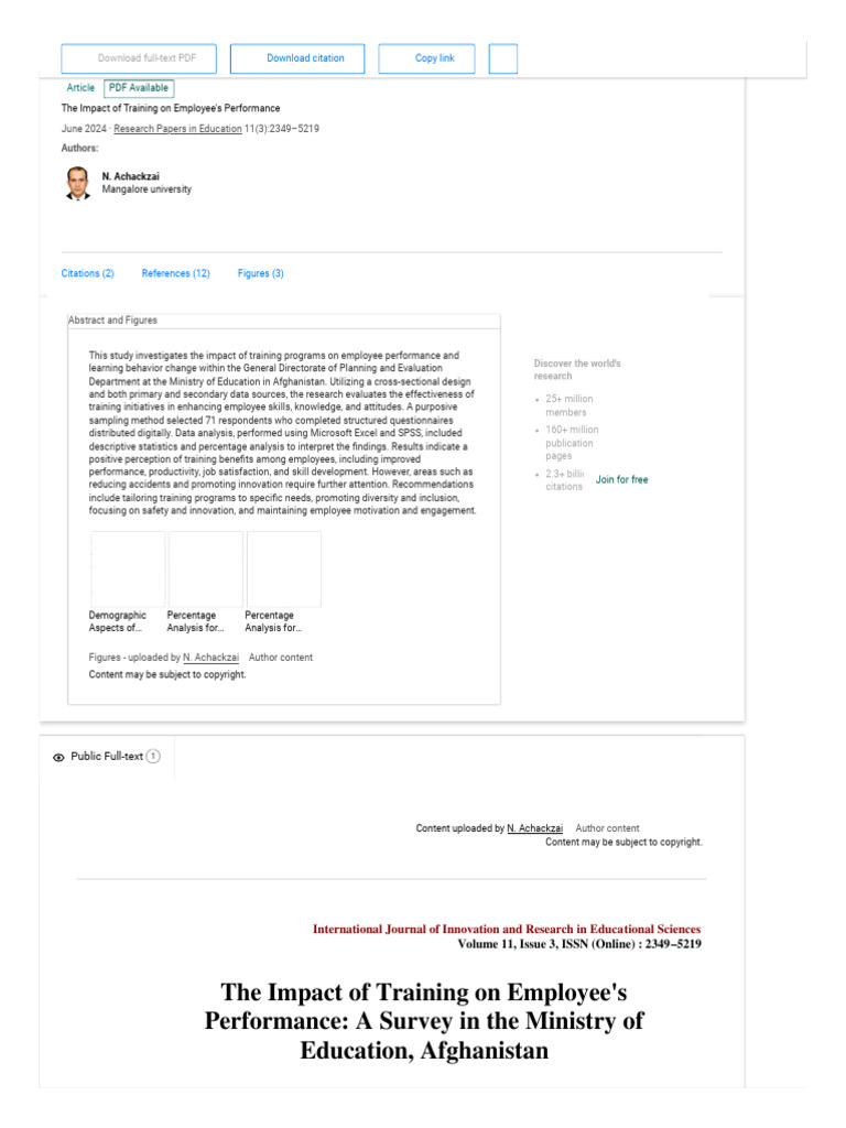(PDF) The Impact of Training On Employee's Performance | PDF
