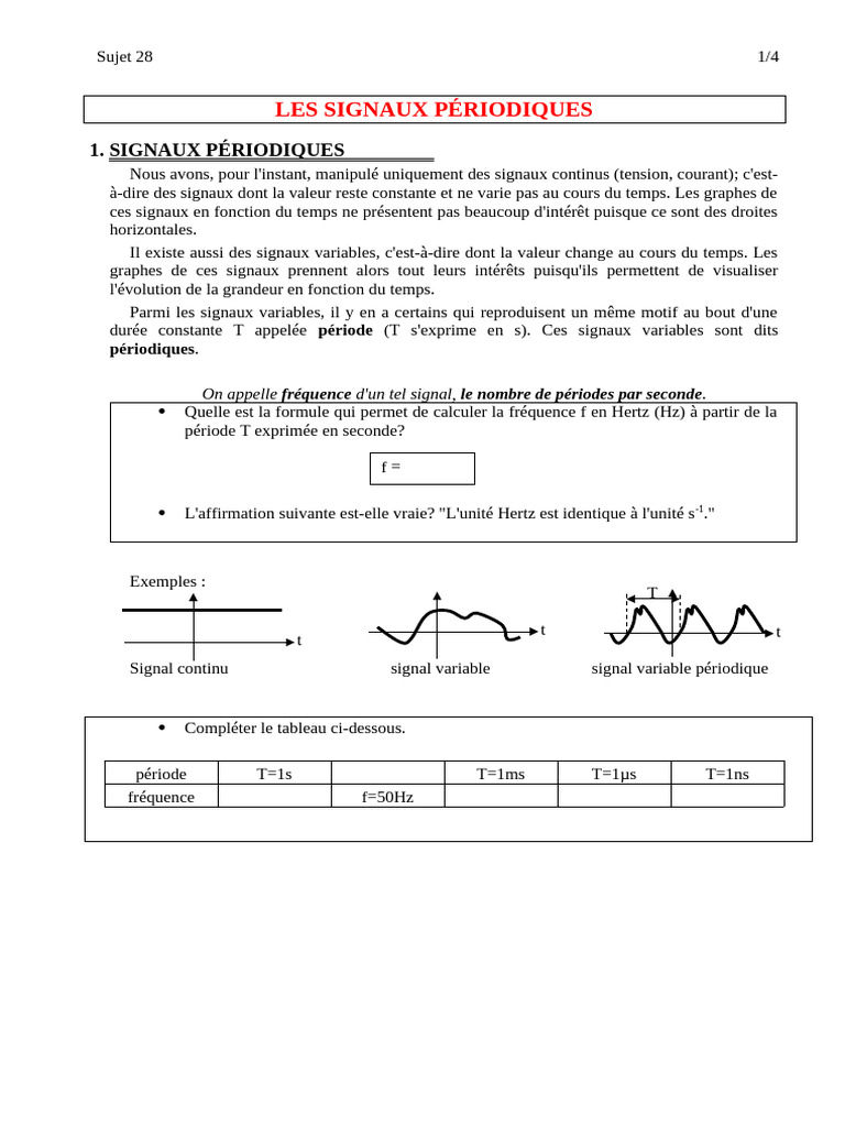 28 Signaux Periodiques | PDF
