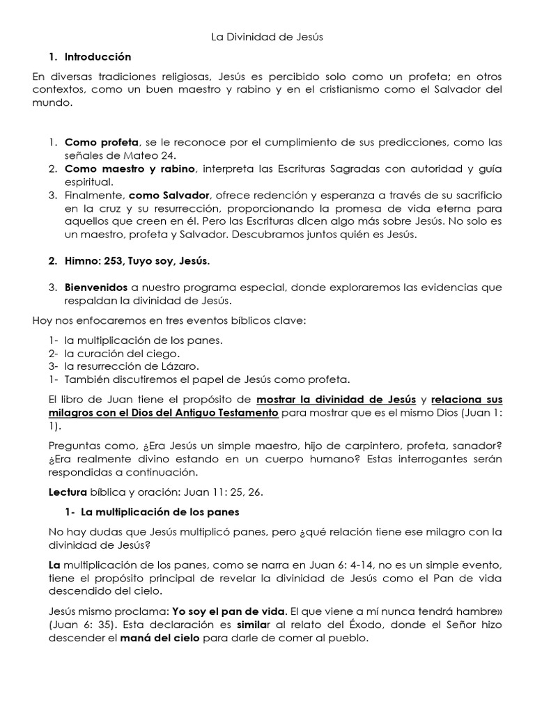 La Divinidad de Jesús | PDF | Jesús | Divinidad