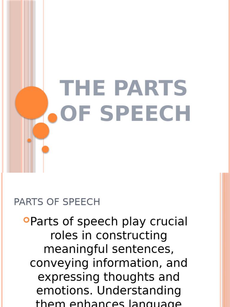 The Parts of Speech PDF