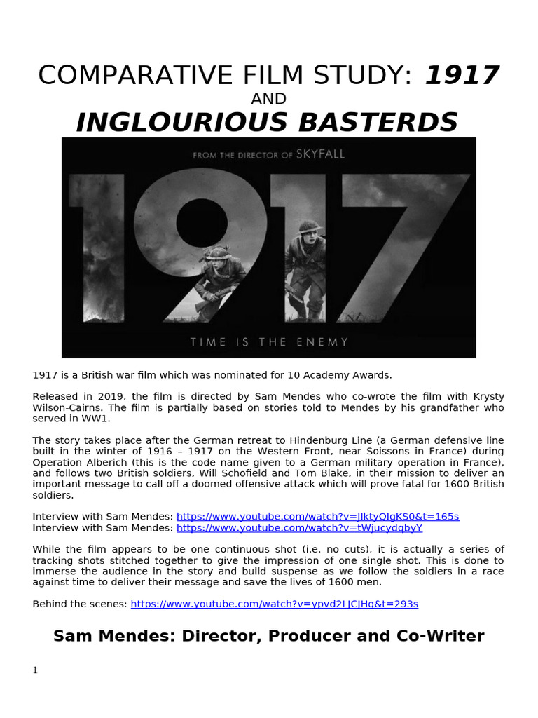 1917 Film Booklet 11MNP Discussion | PDF
