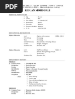 Resume - Riduan Mohd Sali