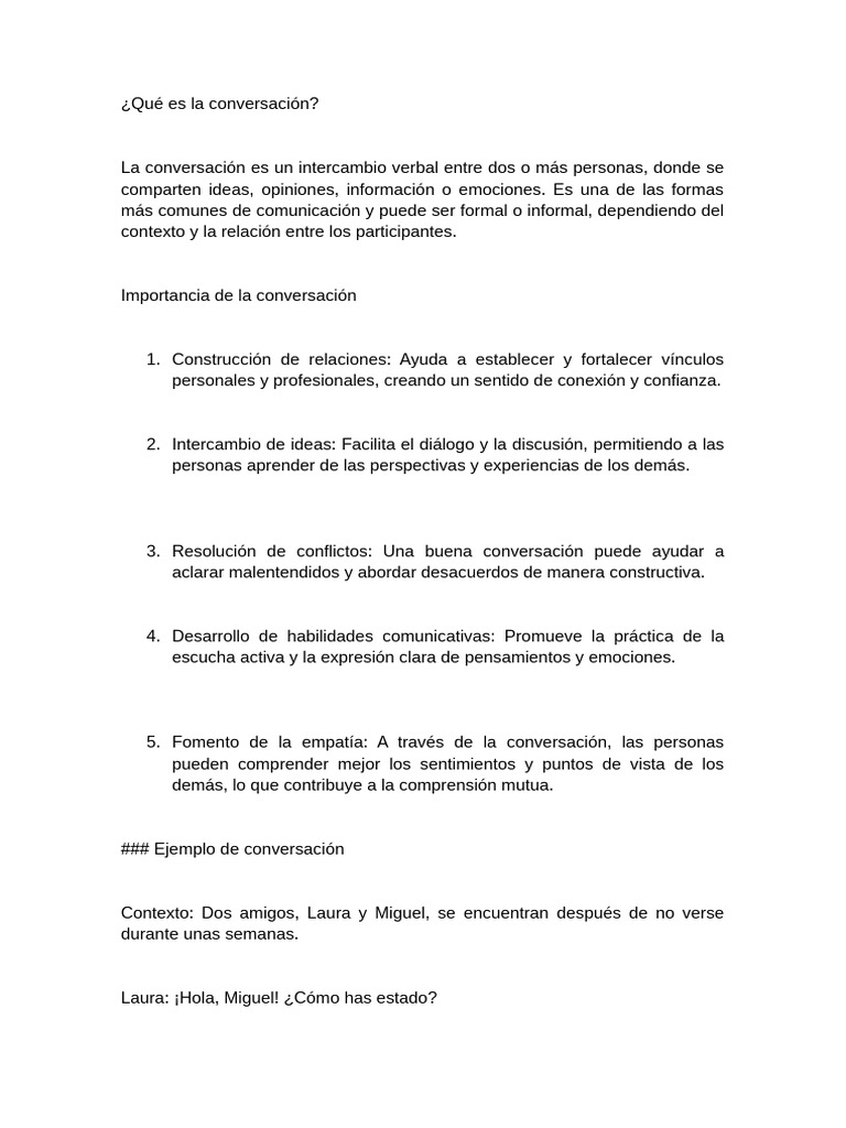 La Conversación | PDF