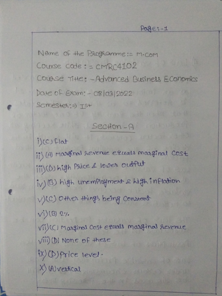 Economic 1st Semester Exam | PDF