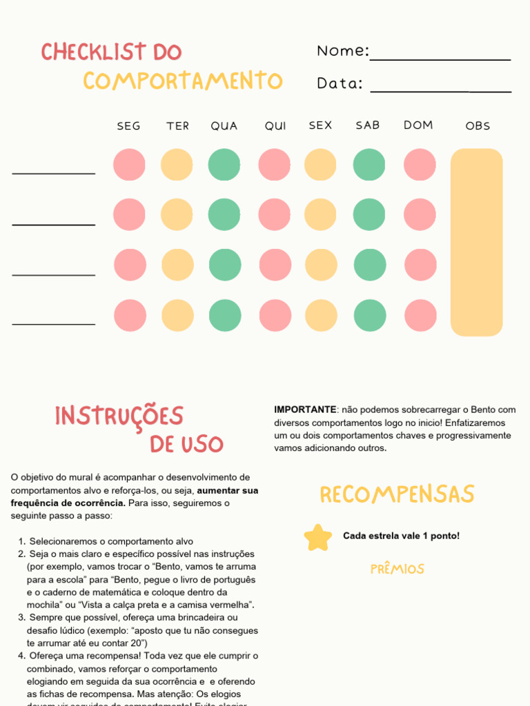 Checklist Do Comportamento | PDF