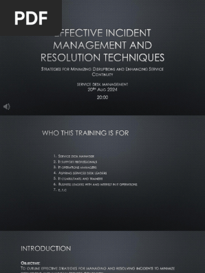 Effective Incident Management and Resolution Techniques