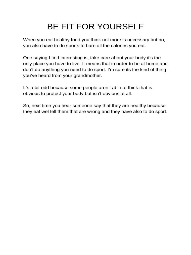 Be Fit For Yourself | PDF