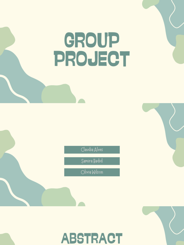 Green Abstract Organic Group Project Presentation PDF | PDF