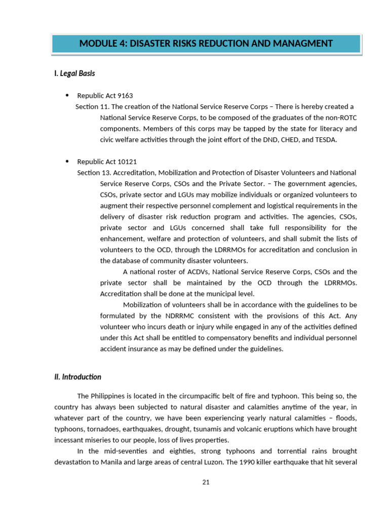 Module 4 Disaster Risks Reduction and Managment | PDF