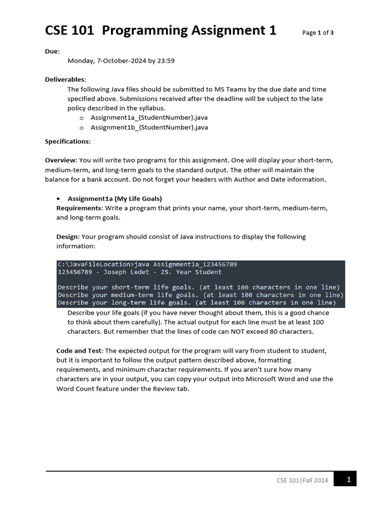 CSE101 Assignment 01 1 | PDF
