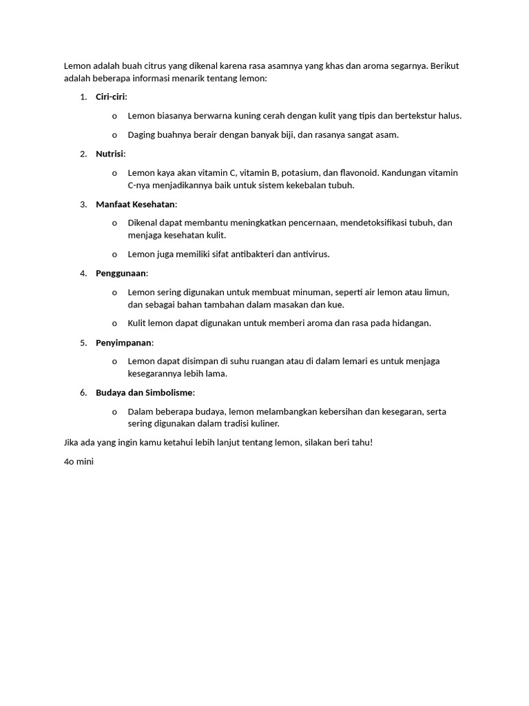 Lemon | PDF