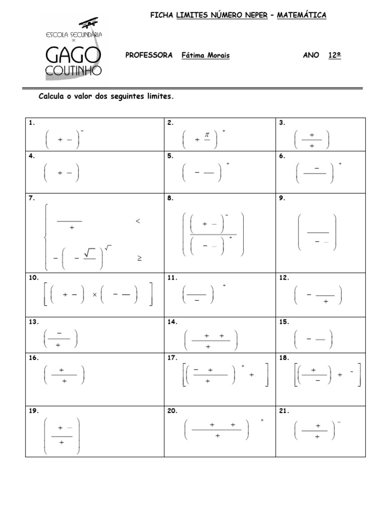 Ficha Limites Número Neper | PDF