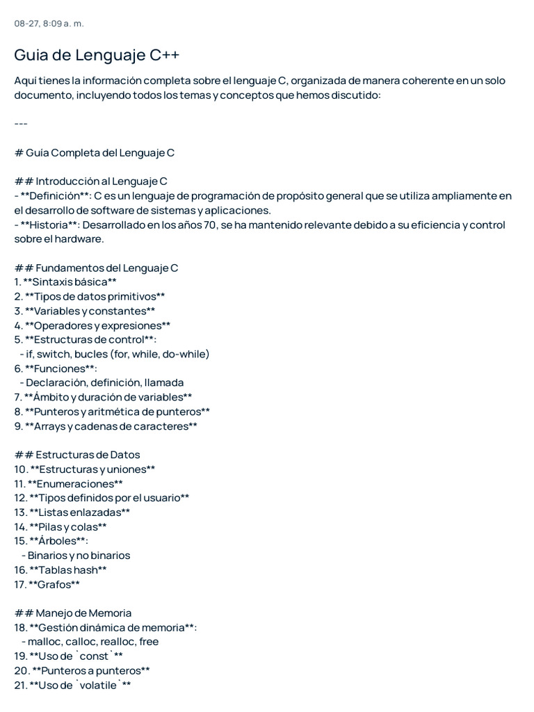 Guía de Lenguaje C++ | PDF | Lenguaje de programación | C (lenguaje de ...