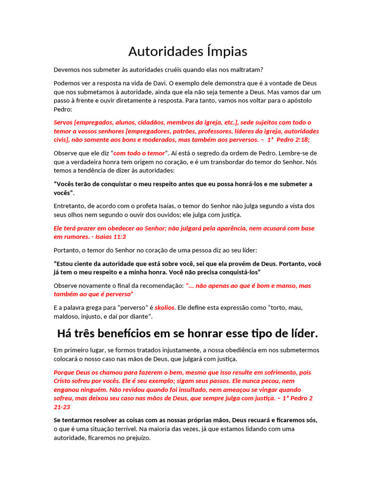 Autoridades Ímpias | PDF