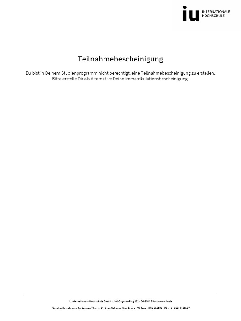 Teilnahmebescheinigung PDF