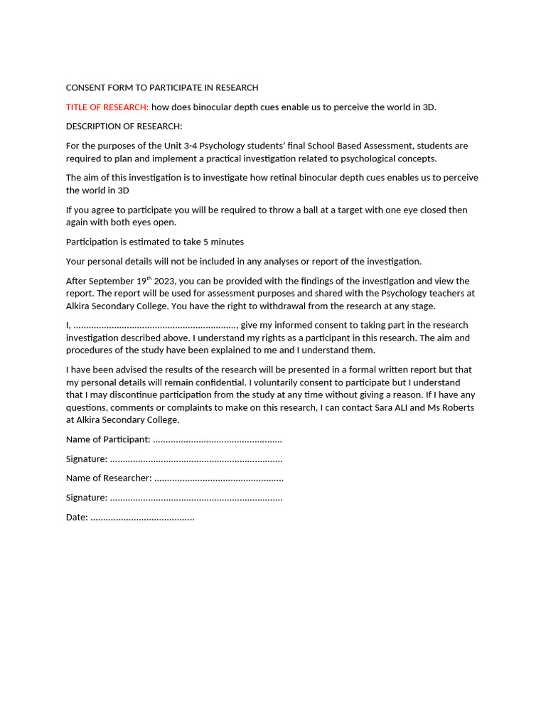 Informed Consent Template | PDF