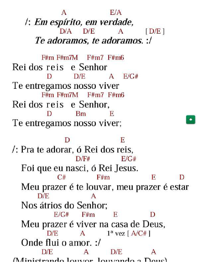 Em Espirito em Verdade - CIFRA | PDF