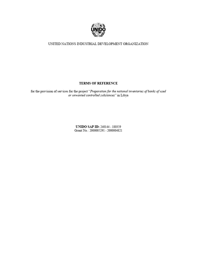 Appendix 1 - Terms of Reference Survey Libya October 2024 | PDF