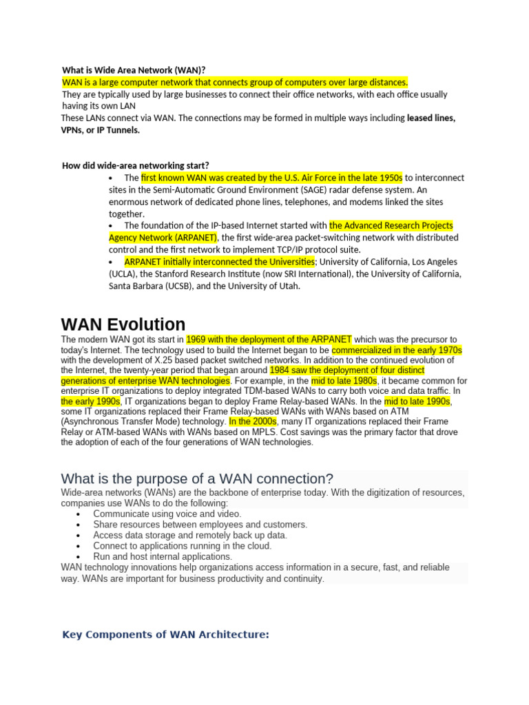 What Is Wide Area Network | PDF