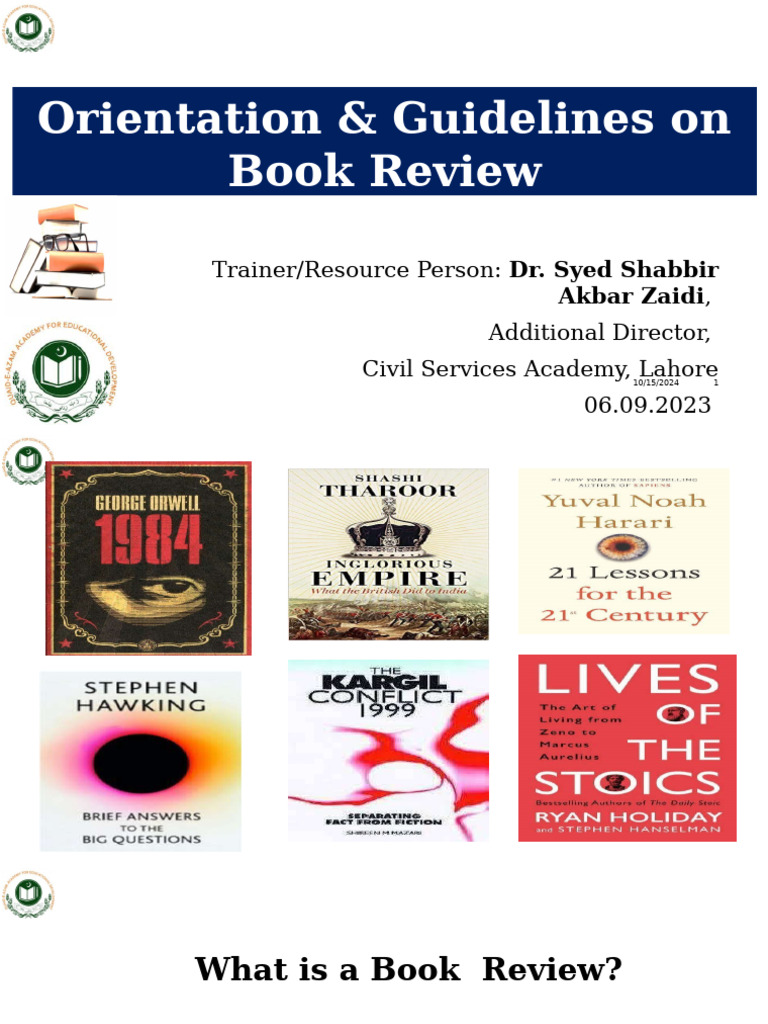 Final Revised Book Review PPT - 06.09.2023 | PDF