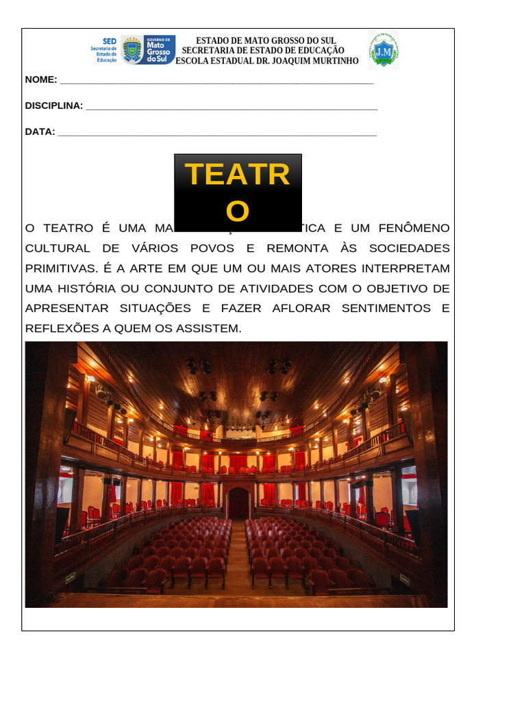 Elementos e Tipos de Teatro | PDF | Teatro | Danças