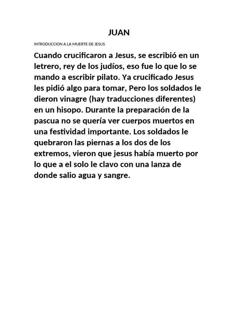 Juan Muerte De Jesus Pdf