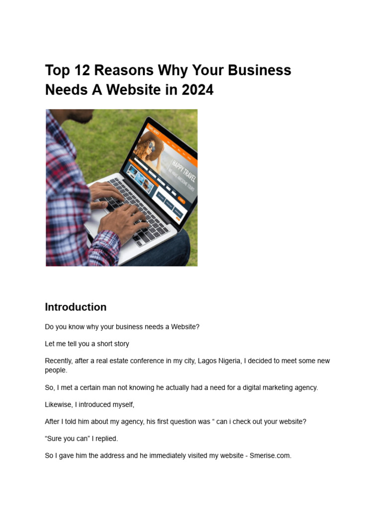 Top 12 Reasons Why Your Business Needs A Website in 2024 | PDF