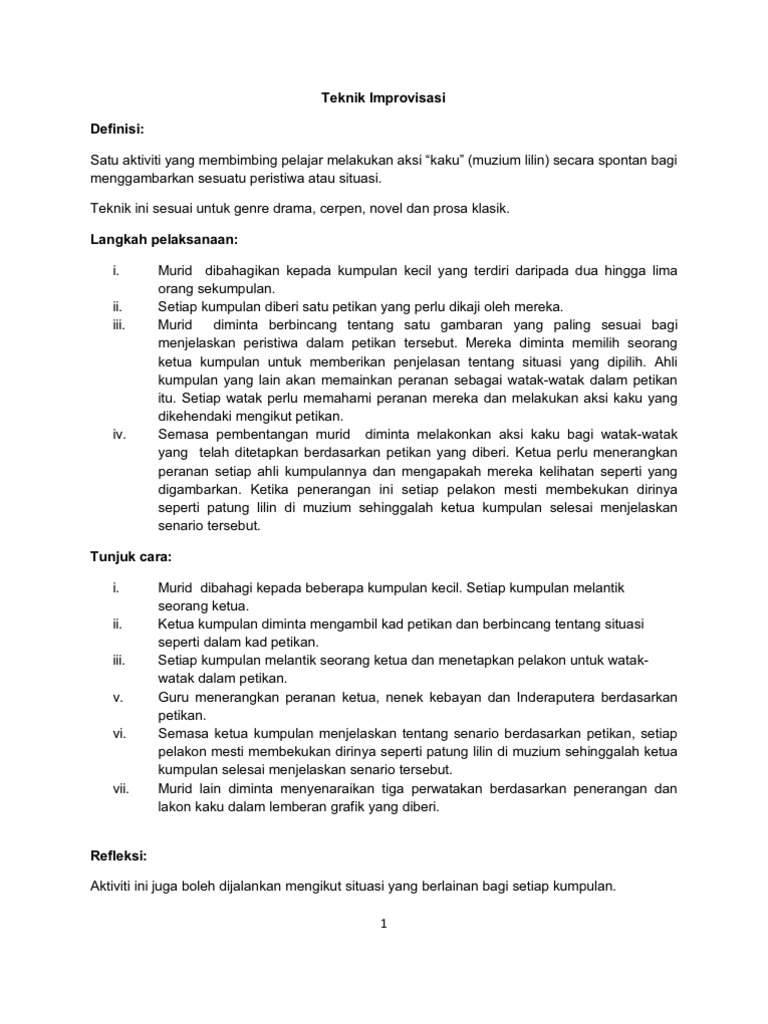 Teknik Dalam Pengajaran Komsas Pdf