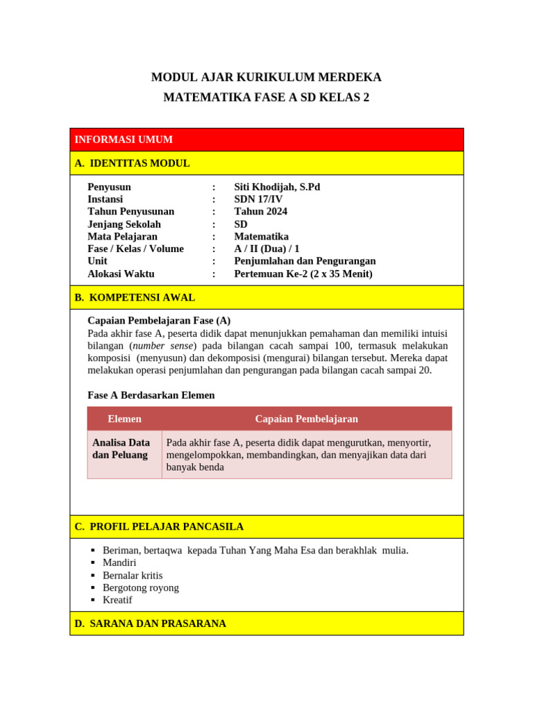 Modul Ajar Kurikulum Merdeka | PDF