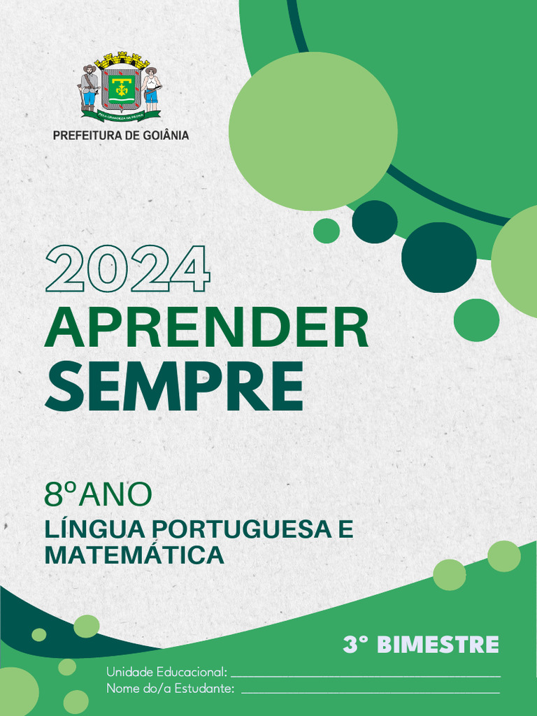 Caderno Do Estudante - 8º ANO - LP e Mat - 3º Bi | PDF
