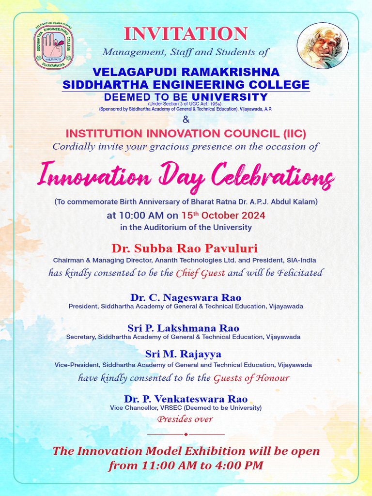 VRSEC - Innovation Day - Invitation | PDF