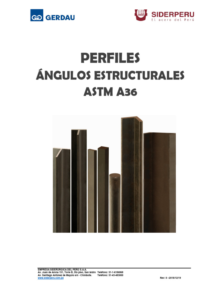 FT ANGULOS ESTRUC A36 SP 19dic18 | PDF