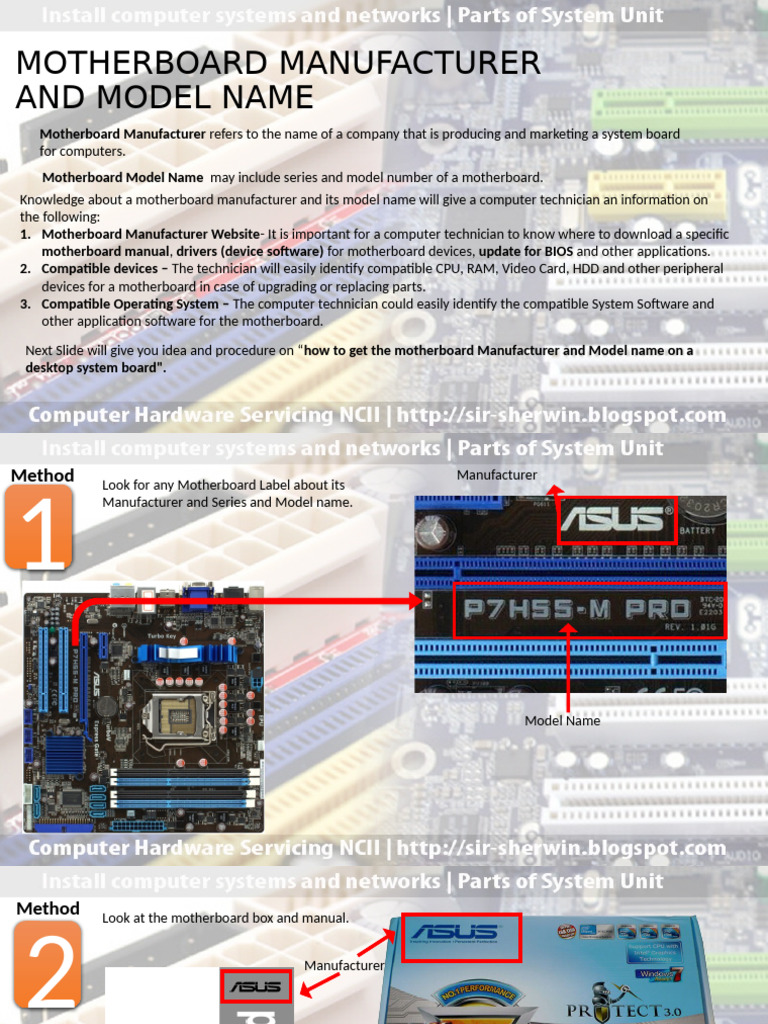 03-E-MOTHERBOARD MANUFACTURER AND MODEL NAME | PDF