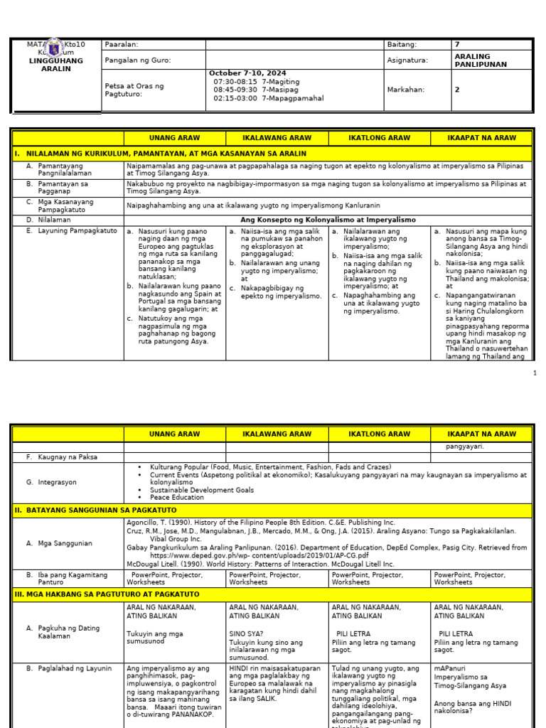 AP7 Q2 Week 2 | PDF
