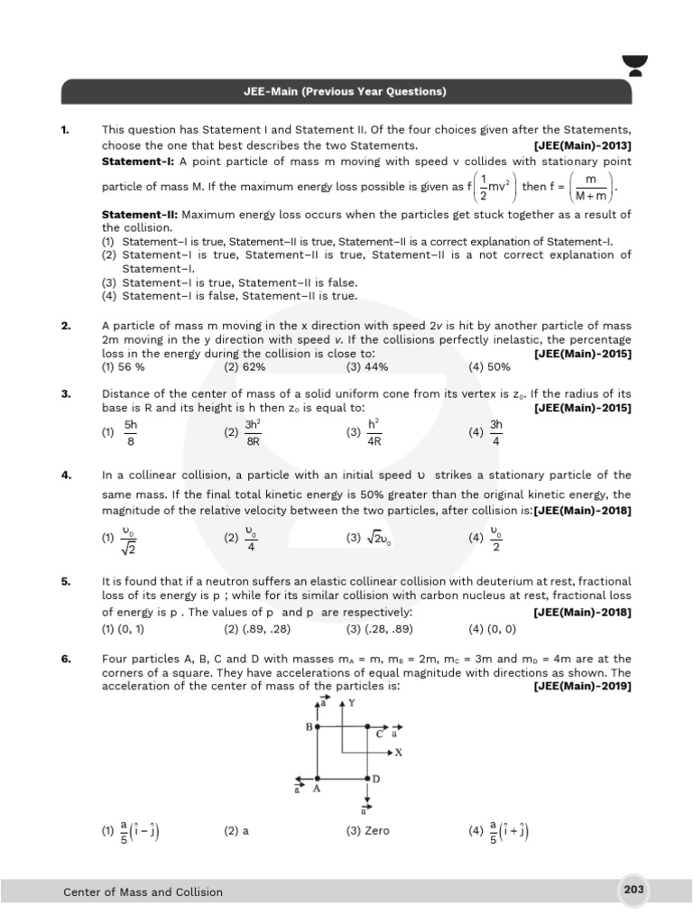 Physics Center Of Mass And Collision Pdf