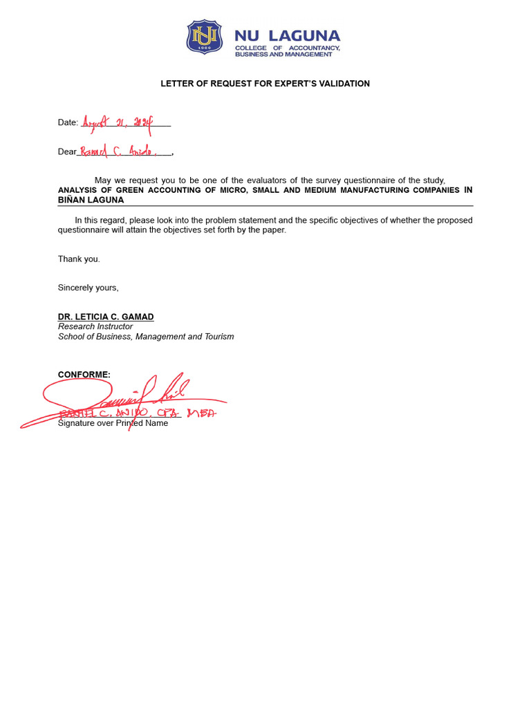 EXPERT VALIDATION OF SURVEY FORM Google Docs | PDF | Sustainability ...