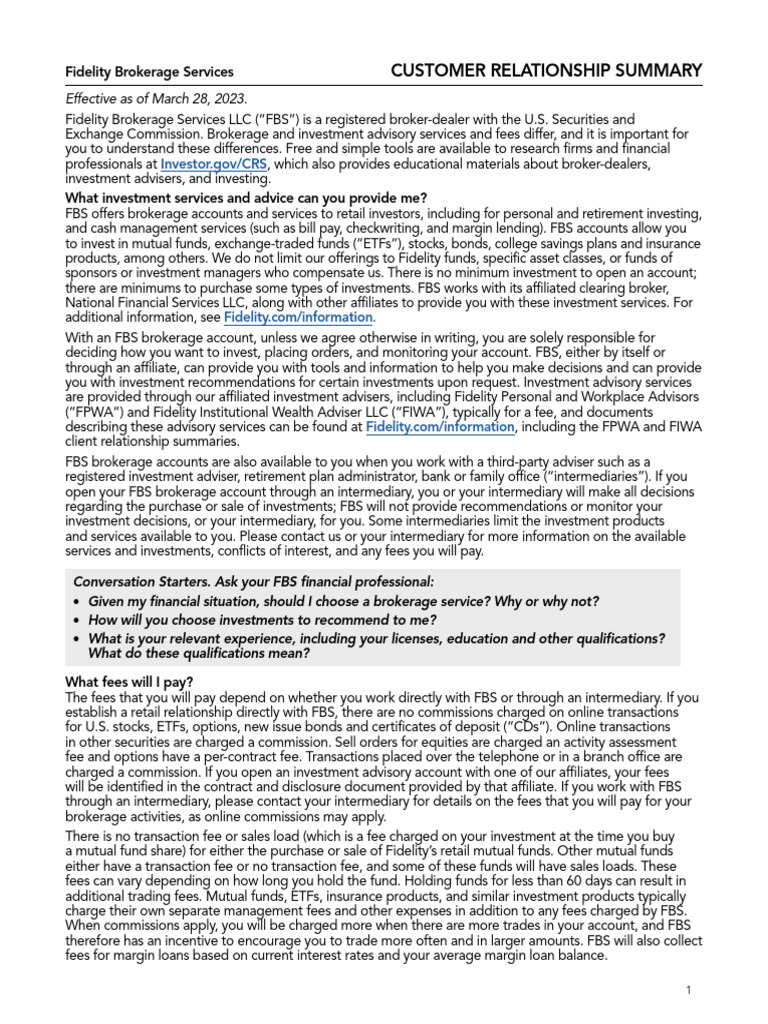 Brokerage account customer agreement pdf