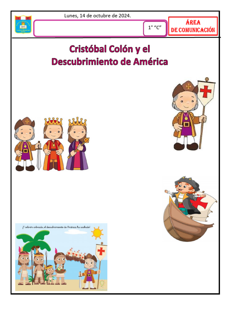 Ficha de Comunicacion 14 de Octubre Cristobal Colon | PDF