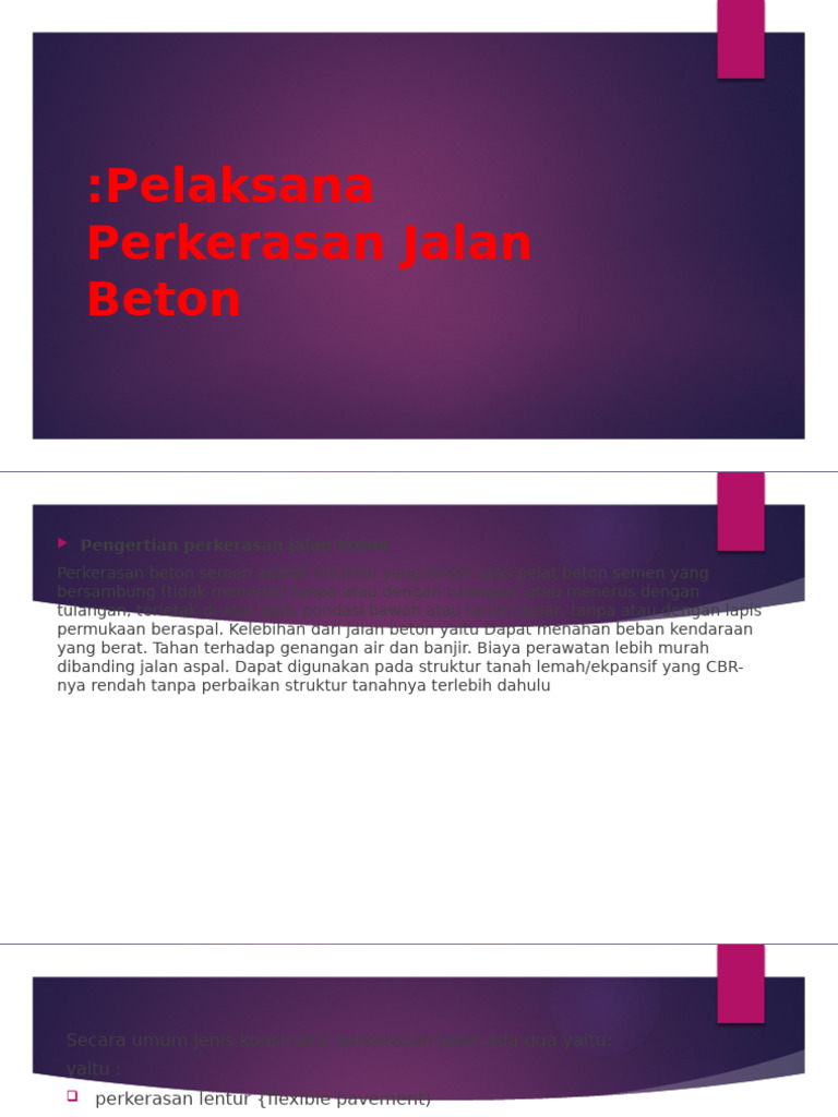 Pekerjaan Jalan Beton Baru Pdf