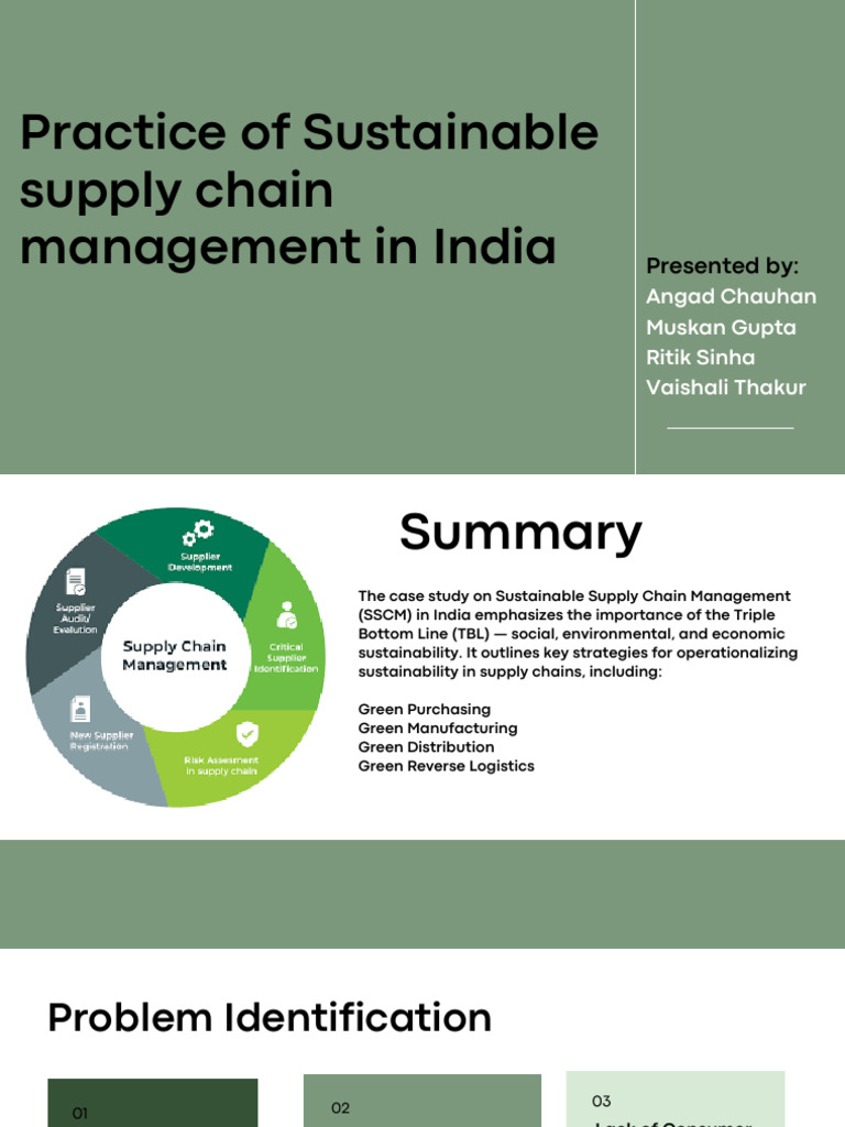 Practice of sustainable supply chain management in India PDF