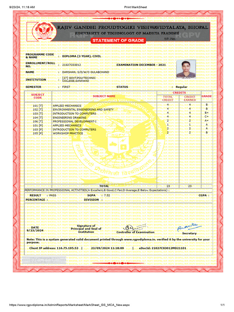 1st Sem | PDF
