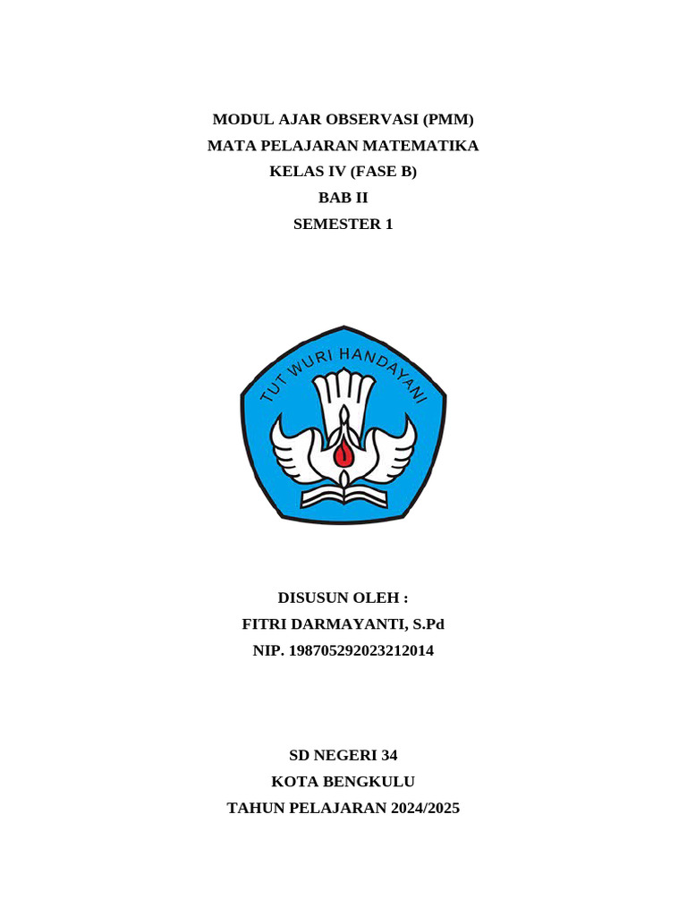 Modul Ajar Kumer Observasi KLS 4 Fix | PDF
