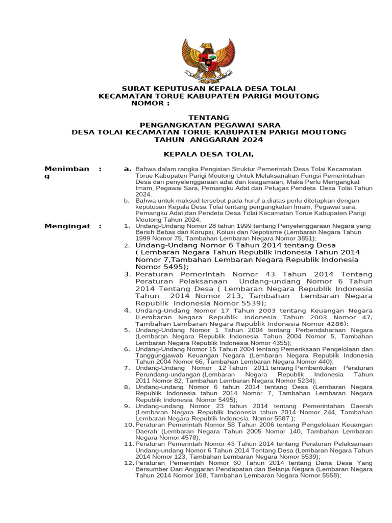 Sk pegawai sara pdf