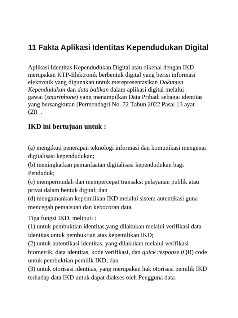 Identitas Kependudukan Digital fitur utama