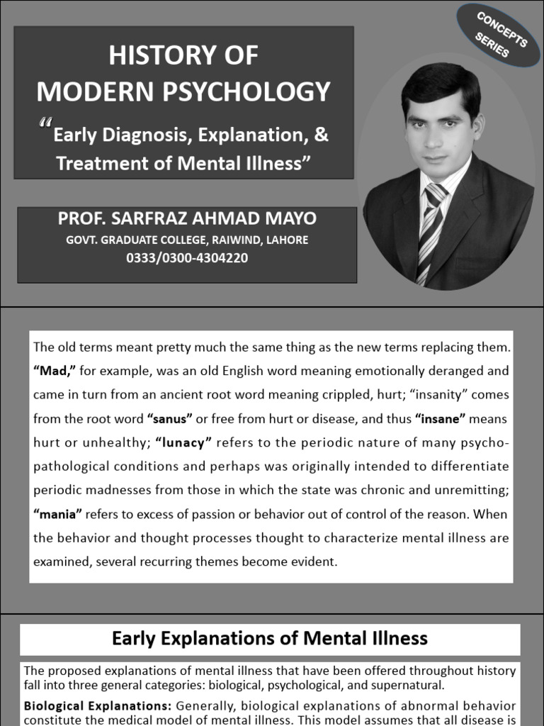 Early Diagnosis, Explanation, & Treatment of Mental Illness | PDF