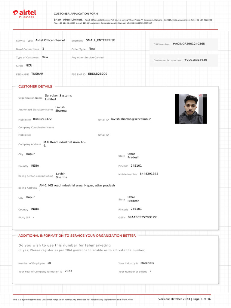 eCAF Airtel | PDF