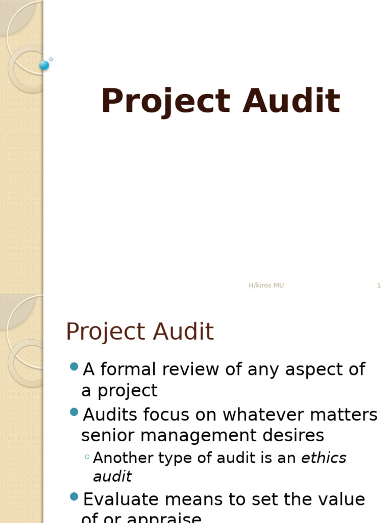 Chapter Five2.2 Project Audit | PDF