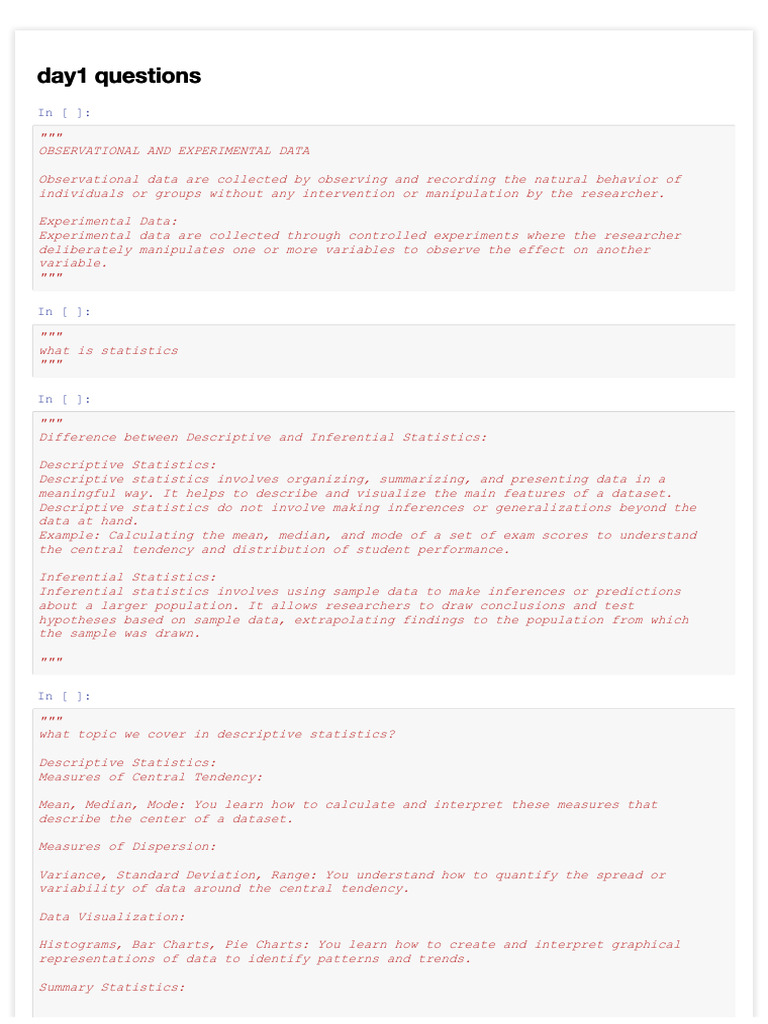 Statistics 1 | PDF | Statistics | Science & Mathematics