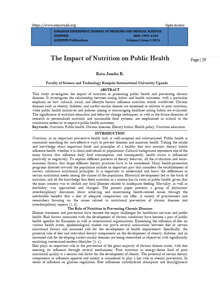 Nutrition's Role in Public Health | PDF | Dietary Fiber | Diet & Nutrition